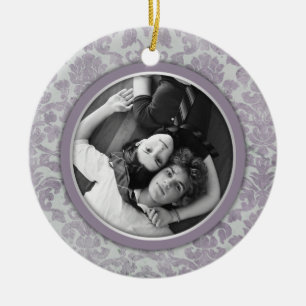 Verzierungs-Lavendel-Silber-Damast-Gastgeschenk Keramik Ornament