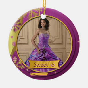 Verzierungs-lila Goldbonbon 16 Keramik Ornament