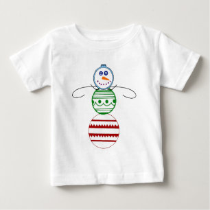Verzierungs-Schneemann - Kleinkind-lange Hülse Baby T-shirt