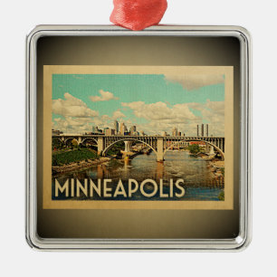 Verzierungs-Vintage Reise Minneapolis Minnesota Ornament Aus Metall