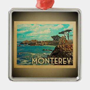 Verzierungs-Vintage Reise Monterey Kalifornien Silbernes Ornament