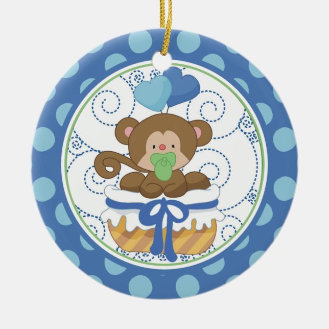 Verzierungs-wertvoller Affe des Babys erste Keramik Ornament (Vorne)