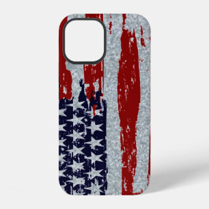 verzinktes Metall-Look und Flagge iPhone 12 Hülle