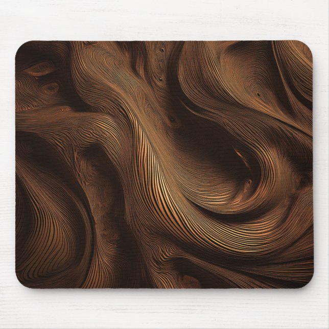 Verzogenes und gewirbeltes Holz Muster Mousepad (Vorne)