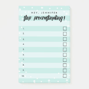 Verzögern beenden - Minze - Checkbox To Do List Post-it Klebezettel