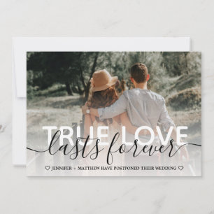 Verzögerte Hochzeit in wahre Liebe Typografie Ankündigung