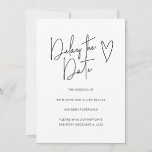 Verzögerung der Änderung der Pläne Einfache Einlad Save The Date