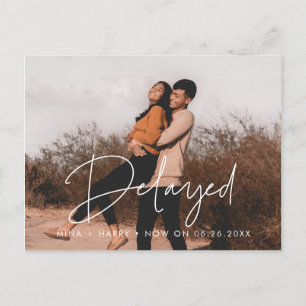 Verzögerung der Hochzeitsankündigung Postkarte