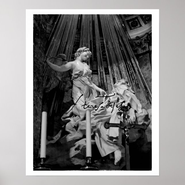 Verzückung der Heiligen Theresa von Avila Bernini Poster (Vorne)