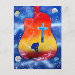 Verzweifeln Spray-Farbe Spraypainting, Gitarre & C Postkarte