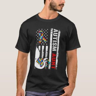 Verzweifelte amerikanische Flagge Elefant Autismus T-Shirt