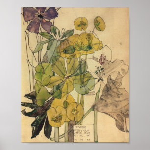 Verzweiflung mit Yham Blume Charles Rennie Mackint Poster
