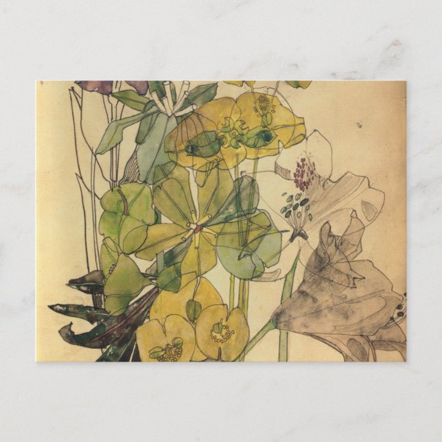 Verzweiflung mit Yham Blume Charles Rennie Mackint Postkarte (Vorderseite)