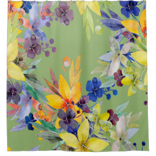 Verzweigtes, nahtloses Muster. Bild auf weiß Duschvorhang