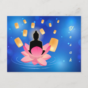 Vesak Day Buddha auf Lotus Lantern Vaisakha Postkarte
