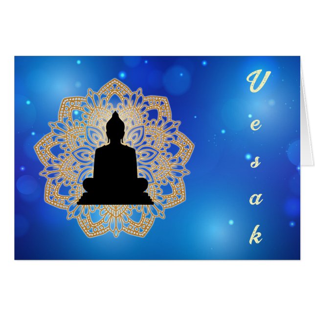 Vesak Day Buddha und Mandala Vaisakha Purnima (Vorderseite (Horizontal))