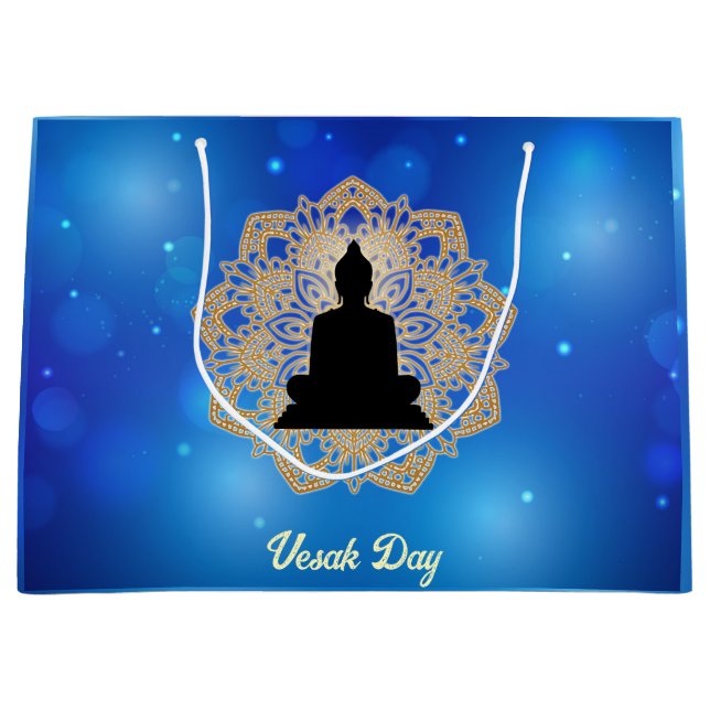 Vesak Day Buddha und Mandala Vaisakha Purnima Große Geschenktüte (Vorderseite)