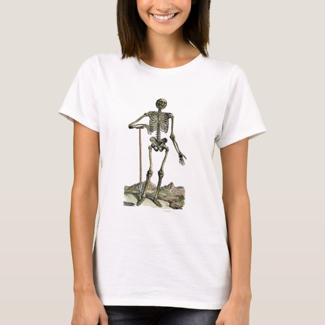 Vesalius: Skelettartiges System T-Shirt (Vorderseite)