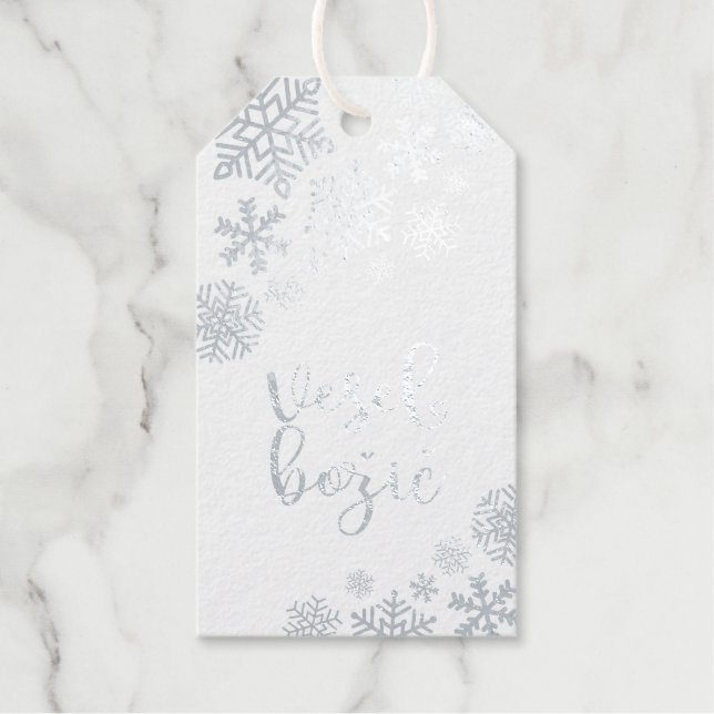 Vesel Božič, Slowenisch frohe Weihnachtsgeschmack Geschenkanhänger (Vorderseite)