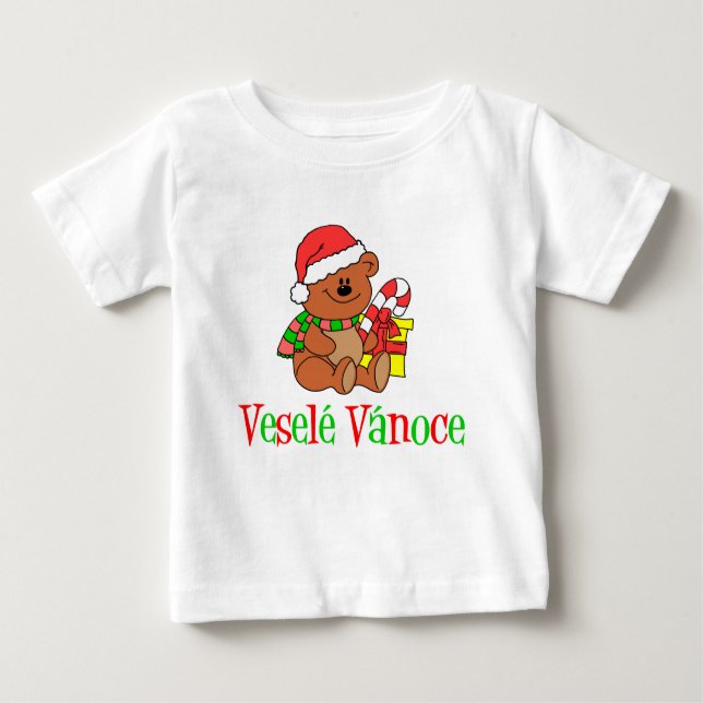 Vesele Vanoce Tschechischer Weihnachtsbär Baby T-shirt (Vorderseite)
