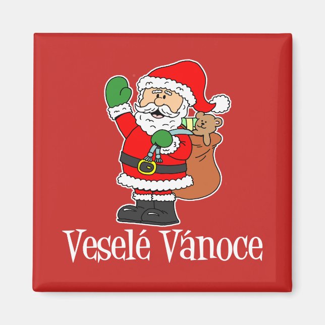 Vesele Vanoce Tschechischer Weihnachtsmann Magnet (Vorne)