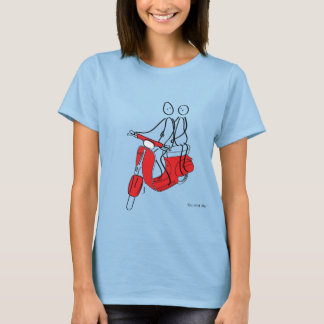 Vespa.Stickman auf einer Vespa. T-Shirt