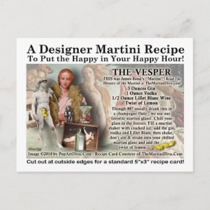Vesper Martini Rezept Postkarte