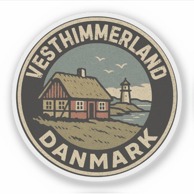 Vesthimmerland, Dänemark Danmark Aufkleber (Vorderseite)