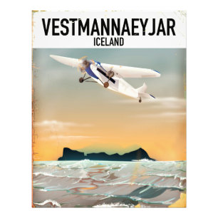 Vestmannaeyjar Island Reiseplakat. Fotodruck