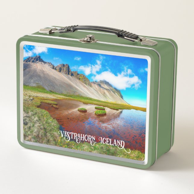 Vestrahorn Mountains, Island Metall Brotdose (Vorderseite)