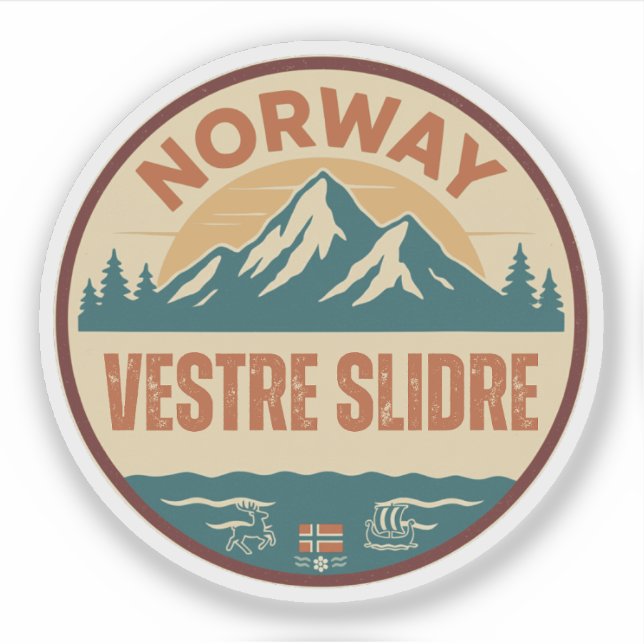 Vestre Slidre, Norge Norwegen Aufkleber (Vorderseite)