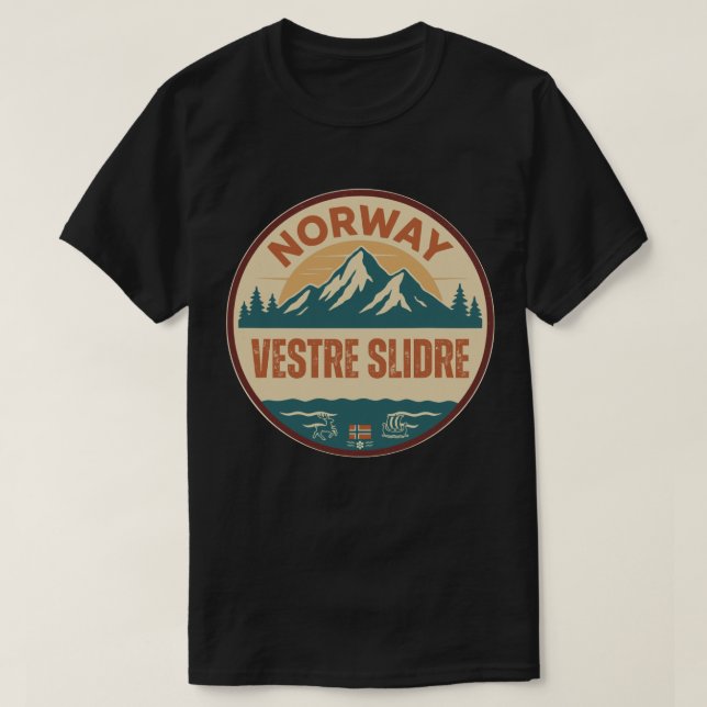 Vestre Slidre, Norge Norwegen T-Shirt (Design vorne)
