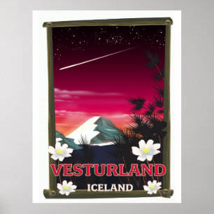 Vesturland Island Reiseplakat Poster
