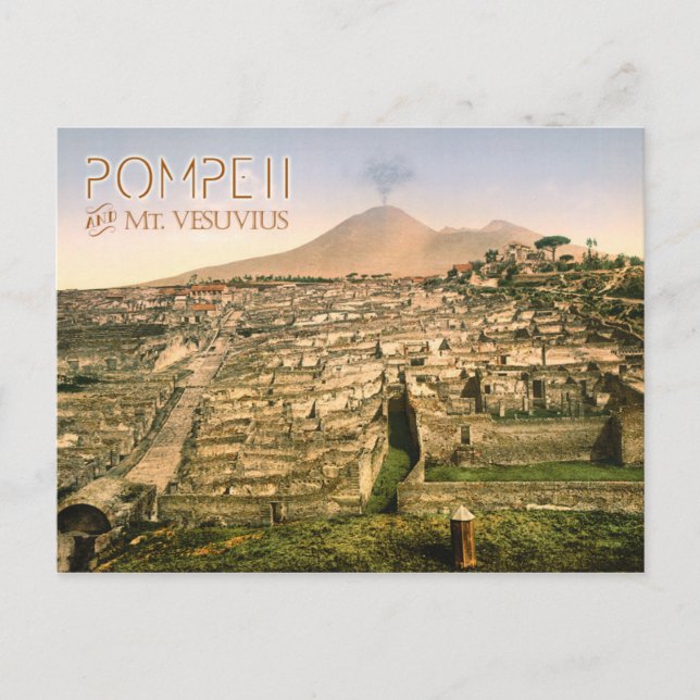 Vesuv und die Ruinen von Pompeji in Italien Postkarte (Vorderseite)