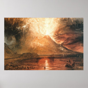 Vesuvius Eruptionskanvas drucken Poster