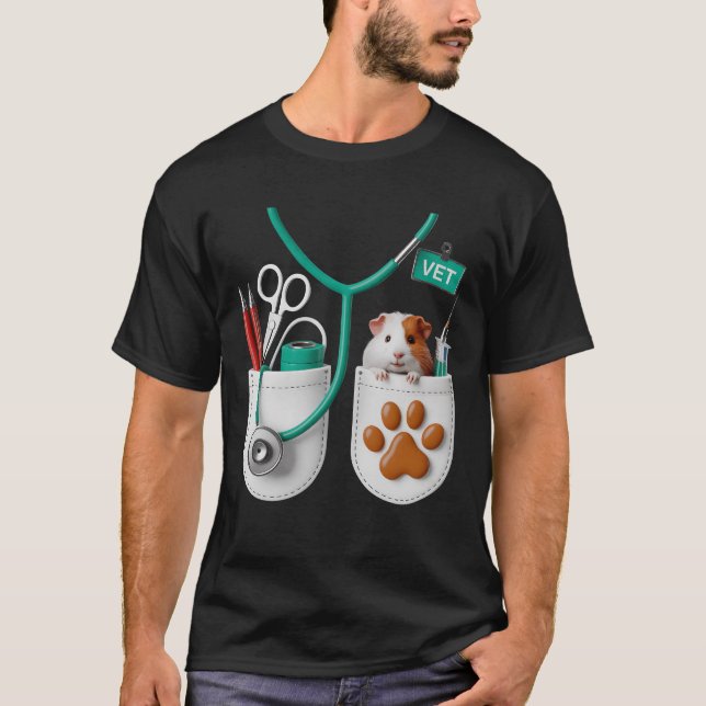 VET Guinea Pig Cute Veterinary Pet Animal Doctor H T-Shirt (Vorderseite)