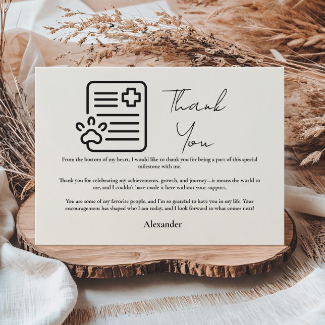 Vet Med Paw Syringe Graduation Party Dankeskarte (Von Creator hochgeladen)