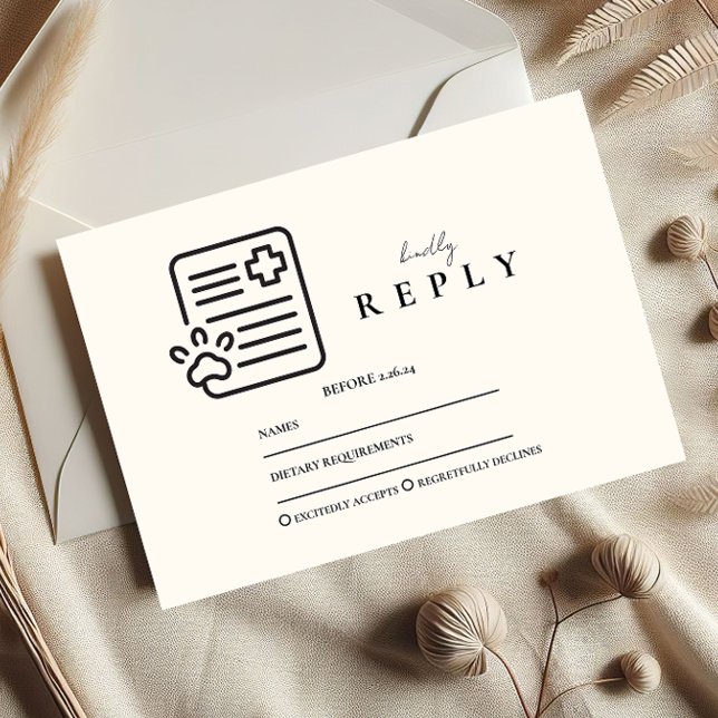 Vet Med Paw Syringe Graduation Party RSVP Karte (Von Creator hochgeladen)