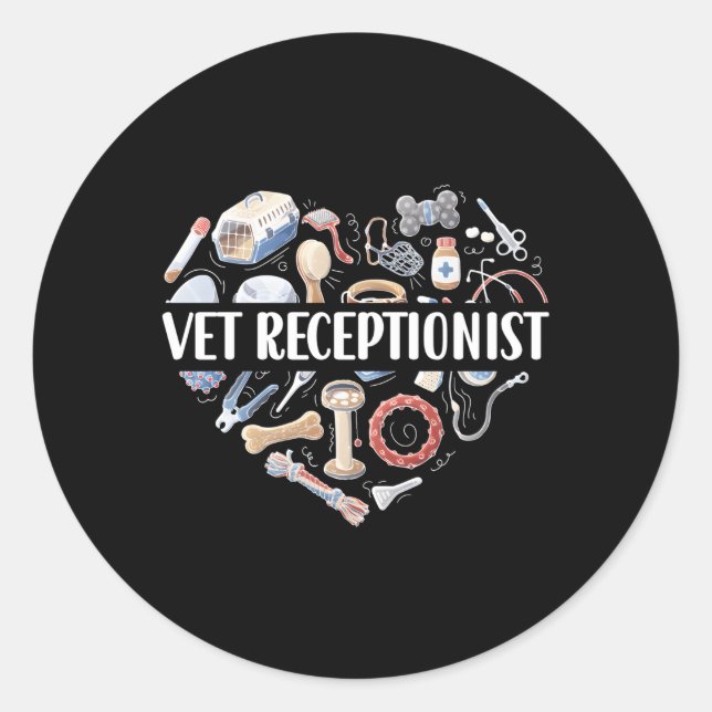 Vet Receptionist Veterinary Receptionist Vet Sec Runder Aufkleber (Vorderseite)