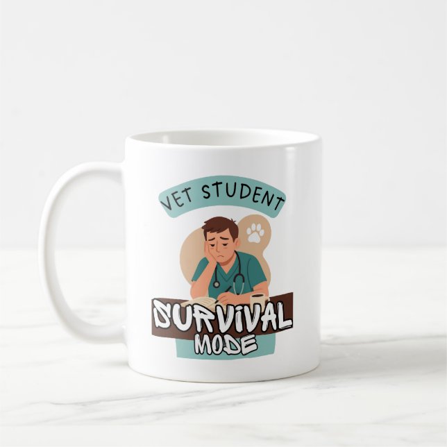 Vet Student Survival Mode – Vet Student Design Kaffeetasse (Links)