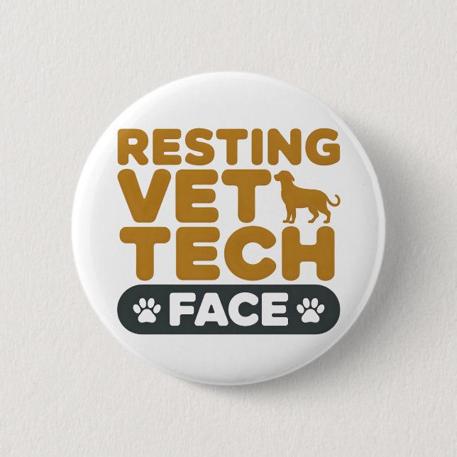 Vet Tech Aesthetic Cute Cats Dogs Paw Button (Vorderseite)