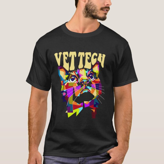 Vet Tech Cat Kitten Pet Veterinarian Veterinary Te T-Shirt (Vorderseite)