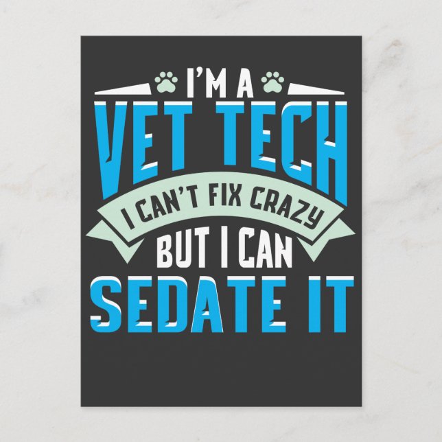 Vet Tech Gift Idee - Funny Veterinarian Sprichwort Postkarte (Vorderseite)
