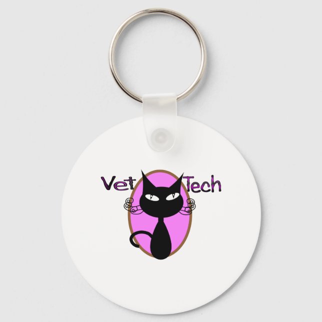 Vet Tech Gifts "Adorable Cat Design" Schlüsselanhänger (Vorderseite)