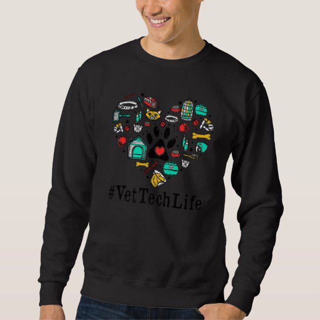 Vet Tech Life Veterinary Technician Student Paw Pr Sweatshirt (Vorderseite)