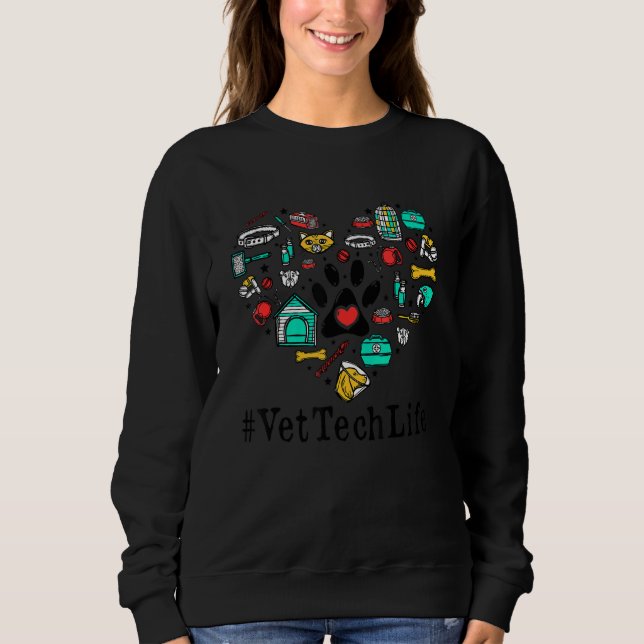Vet Tech Life Veterinary Technician Student Paw Pr Sweatshirt (Vorderseite)