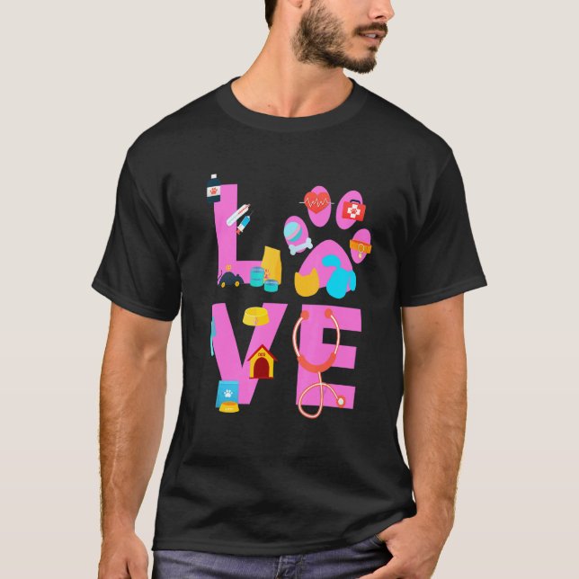Vet Tech Love  Veterinary Technician 3 T-Shirt (Vorderseite)