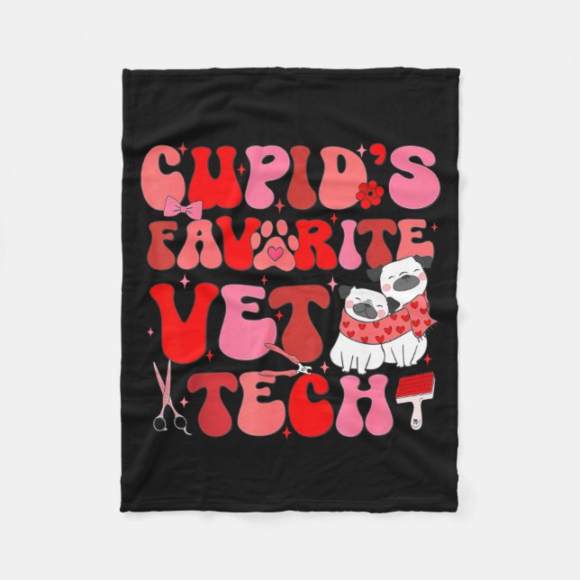 Vet Tech Valentines Day Veterinary Vet Student Vet Fleecedecke (Vorderseite)