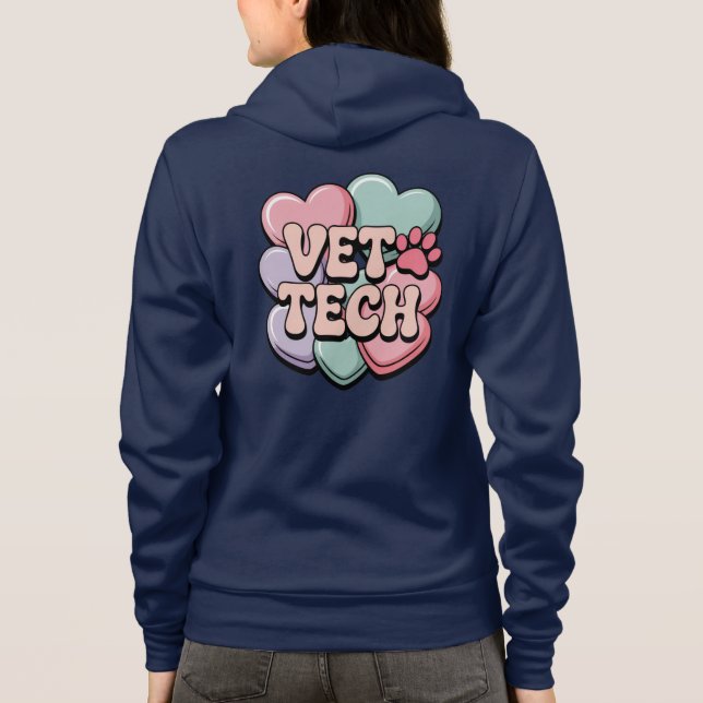 Vet Tech Valentins Herz Zip Hoodie (Rückseite)