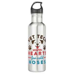 Vet Tech Warm Hearts for Cold Noses Edelstahlflasche